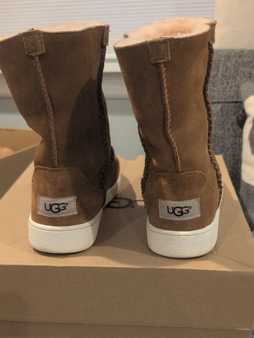 UGG Bailey Suede Mid-Calf Boot with White Sole